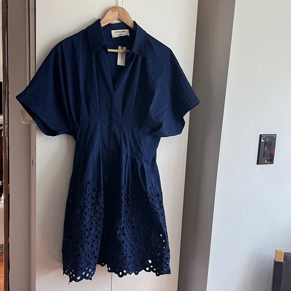Anthropologie x Exquise The Tobie Button-Front Pleated Mini Shirt Dress Med NWT - Picture 7 of 16